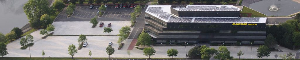 Rabine Group Headquarters photo of parking lot pavement maintenance